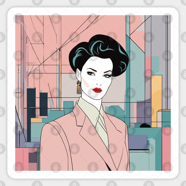 Vivid Dreams Art Deco Patrick Nagel 80s Sticker by di-age7